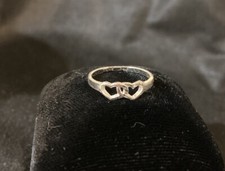 Sterling Silver Double Heart Ring, Size 4, New