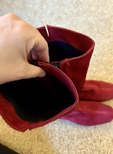 La Canadienne Lederstiefel Damen 6 burgunderrot wasserdicht italienisches Wildleder seitlicher Reißverschluss - Bild 6 von 10