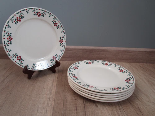 6 Antique Terre de Fer HB &Cie Choisy le Roi Flat Plates Floral Decor