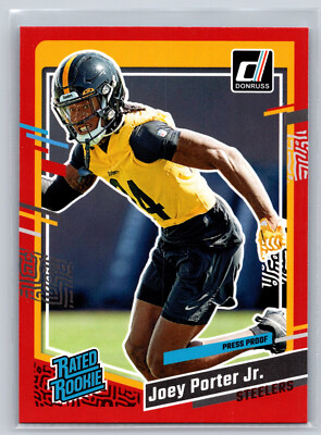 JOEY PORTER JR. Red Rated Rookie Panini 2023-24 Donruss Football Card #386