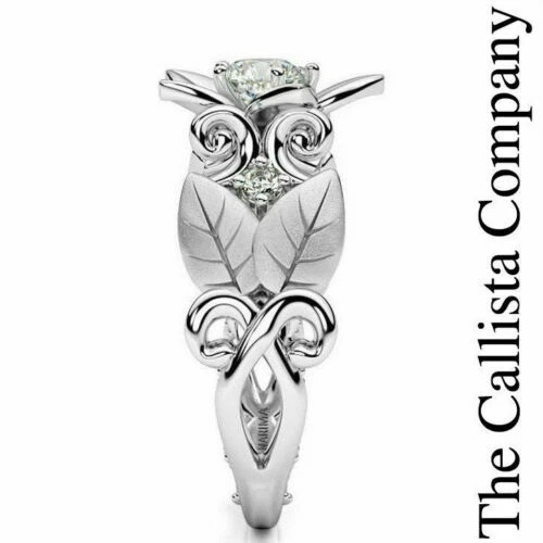 CALLISTA CO. CREADO EN LABORATORIO 2,04 CT CORTE RD 3A+CZ BLANCO ORO FLORAL RG TALLA 6-9 ✓ Foto 4 de 4