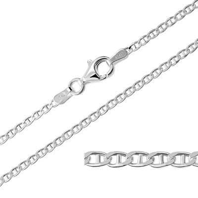 925 Sterling Silver Marina Chain Necklace 2mm various 14