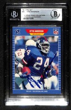 Ottis Anderson Signed 1989 Pro Set NY Giants Card Beckett