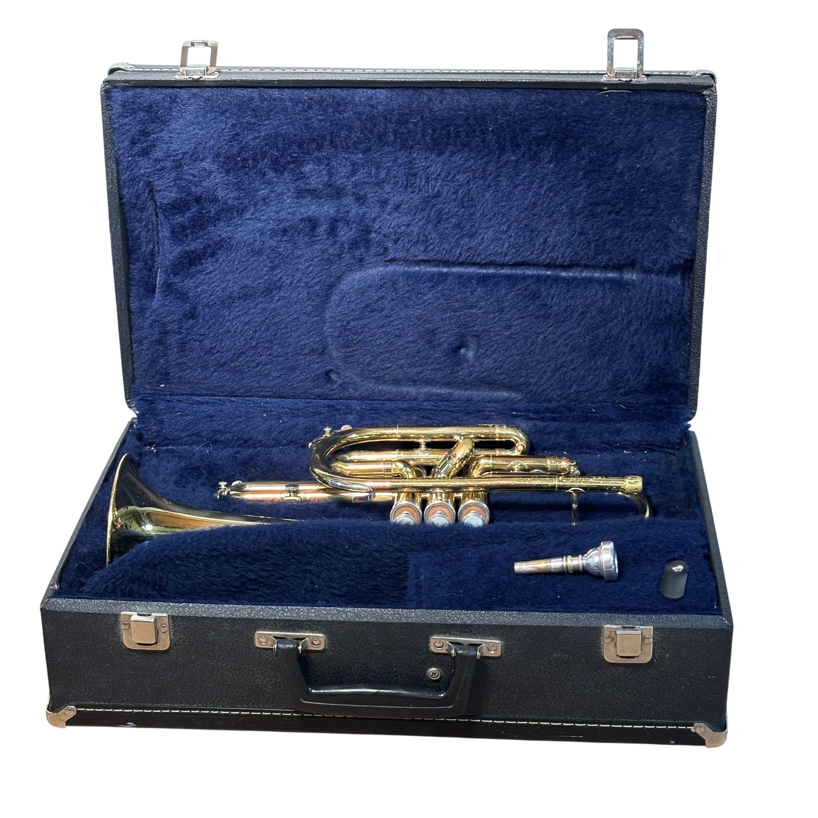 Conn Director Piston Cornet 16A Gold Lacquered Brass Bb Model Cornet 0683 & Case
