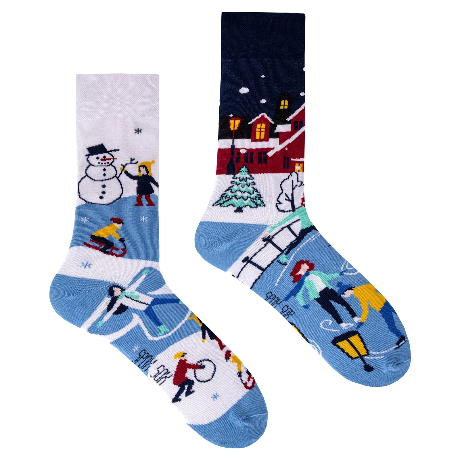 Mens Winter Activities Odd Socks by SPOX SOX , Cotton Mismatched Socks