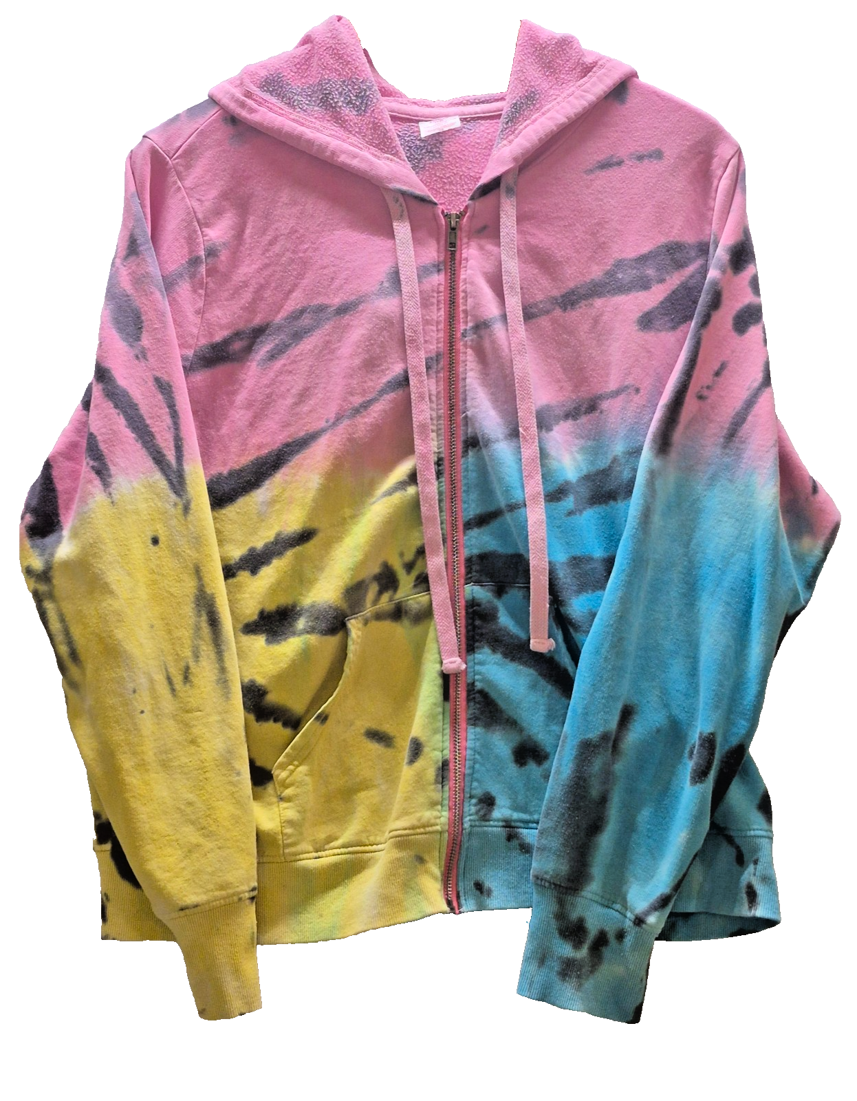 Tie Dye Zip Hoodie for Juniors XXL - Lightweight Hooded Jacket