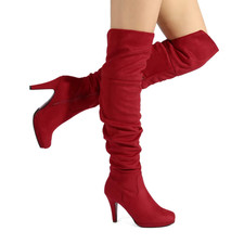 Women's Sexy Pointy Toe High Heel Over The Knee Thigh High Boots Zip Party Shoes