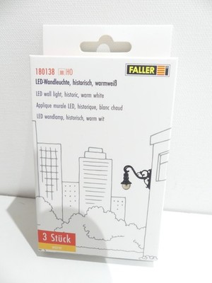 Faller H0 180138 3er Set LED-Wandleuchte historisch warmweiß in OVP ZB750