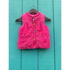 Carters Pink Corduroy Puffer Vest Girls Size 6 Colorful Dopamine Buttons Pockets