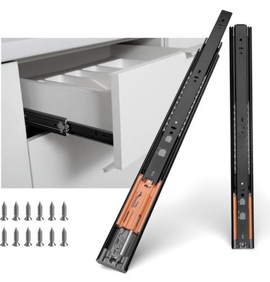 LONTAN Black Soft Close Push To Open Drawer Slides 22 Inch 100lbs, (1 Pair)