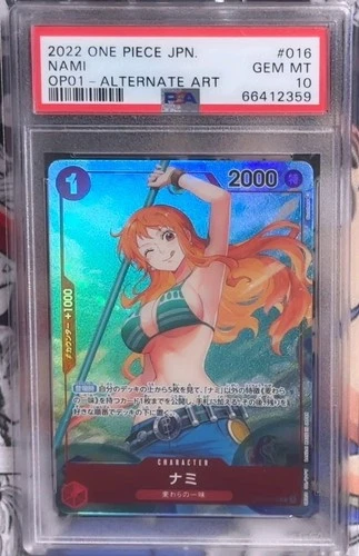 One Piece PSA 10 Japanese Nami Alternate Art From Romance Dawn - OP01-016