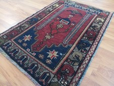 Antique Prayer Rug, Columnar Geometric Caucasian Rug, nterior design rug V