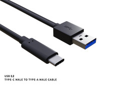 6in USB C to USB A Cable 10Gbps USB 3.2 Gen 2 SSD Dock Data Black