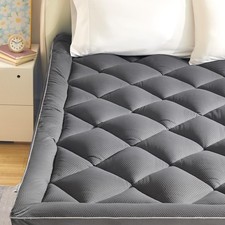 SLEEP ZONE Extra Thick Twin Mattress Topper for Back Pain, Plush Breathable T...