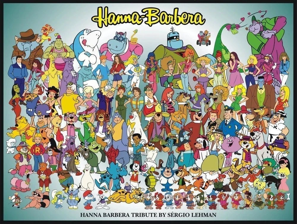 Hanna-Barbera Classic Cartoon Characters Tribute Poster