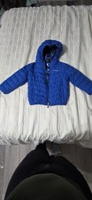 Columbia Kids Reversible 4T Puffer Jacket Hooded Blue Buffalo Print