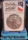 2020 W 1oz Burnished Silver Eagle NGC MS70 FDI  Castle Standish Signed Pop 100