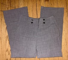 Ann Taylor LOFT Women's Marisa Gray Wide-Leg Flat Front Dress Pants Size 10