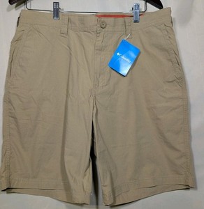 New COLUMBIA Chino SHORTS Mens 40 BEIGE KHAKI 10 Inseam Golf LIGHTWEIGHT Preppy.
