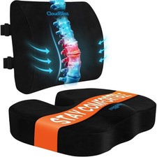 CloudBliss Seat Cushion,Office Chair Cushion,Car Large, Black