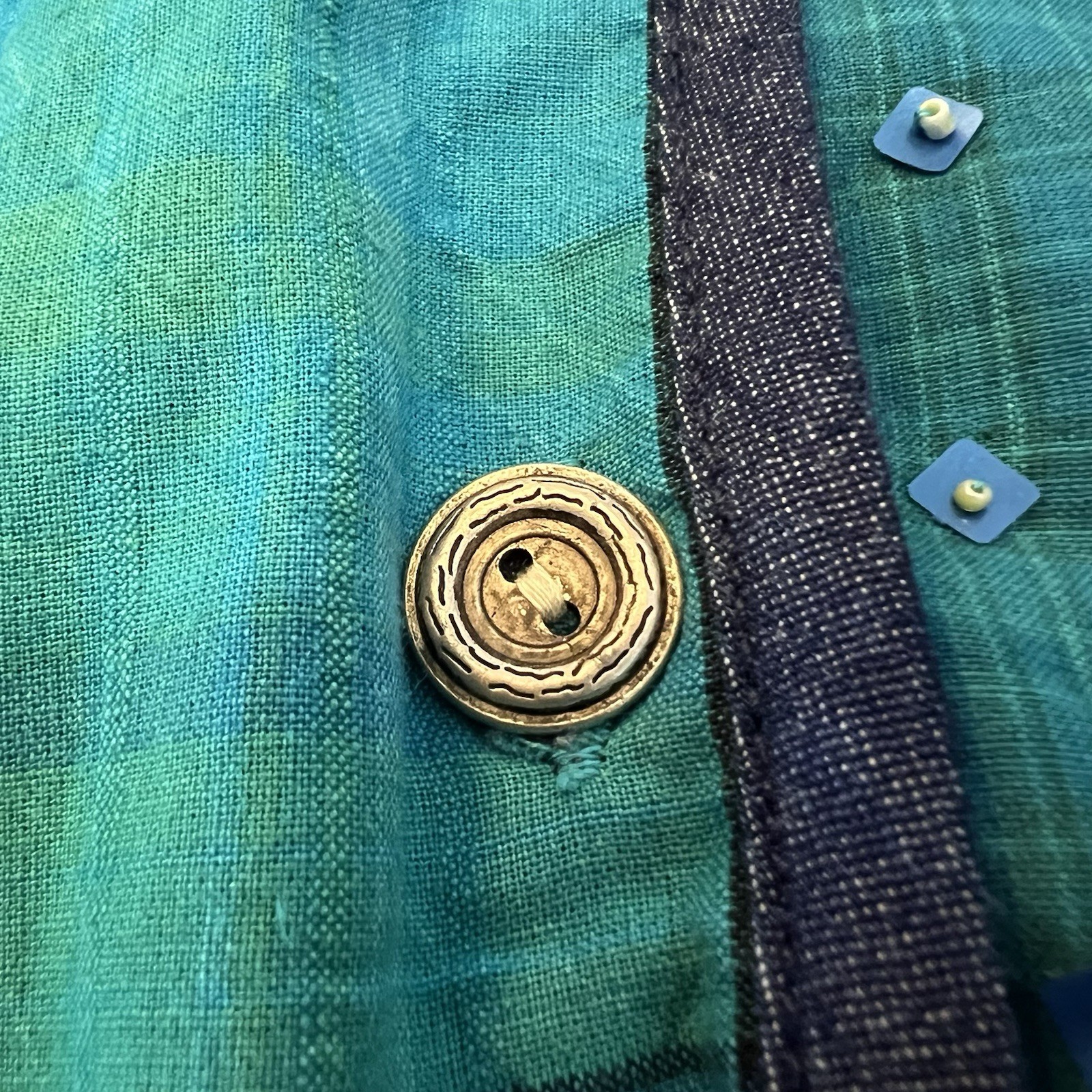 Handmade Reversible blue denim patchwork quilt be… - image 5