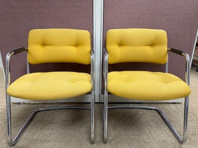 STEELCASE CANTILEVER Chrome Chair Model 471 487 Mid Century 1970s