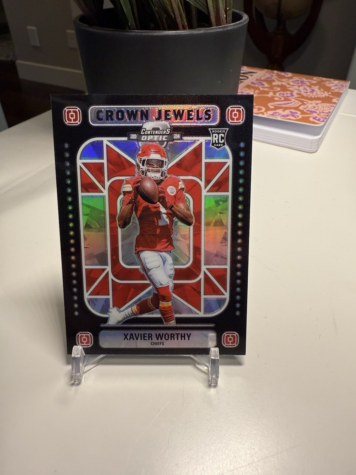 Xavier Worthy 2024 Panini Contenders Optic Crown Jewels - Case Hit Chiefs RC