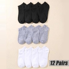 Mens Womens Trainer Pairs Ankle Quarter Crew Thin Socks Cotton Casual Sports LOT