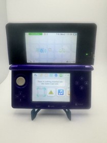 Nintendo 3DS Midnight Purple Bundle w/ Charger & 21 Games Tested Working