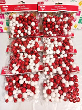 Styrofoam Balls Red and white glitter vase filler, craft ball. 8 packs 880 balls