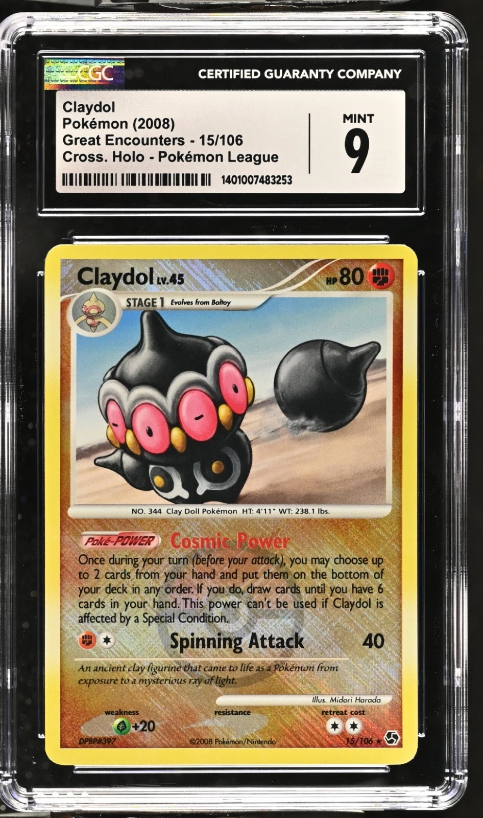 Claydol 15/106 Great Encounters Cross Holo CGC 9