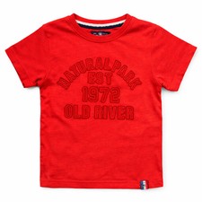 Old River Kinder Sommer T-Shirt, Kurzarm, 4–14 Jahre Rot