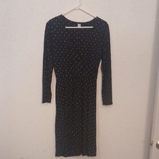 "Make Offer" Old Navy Blue Sheath Dress with Scoop Neck and Cuffed Long Sleeves