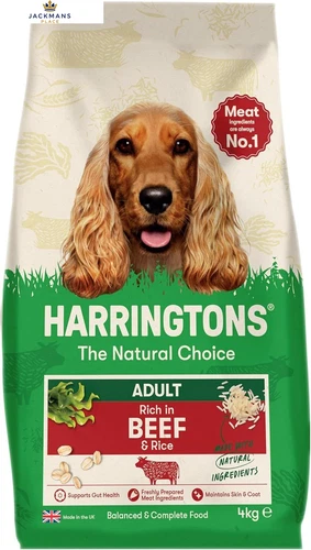 Harringtons Complete Dry Adult Dog Food Beef & Rice 4kg 12 kg (Pack of 1)