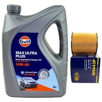 MotoröL Set Gulf Max Ultra Plus 10W-40 5 Liter + ÖLfilter FüR Volvo S40 I V40