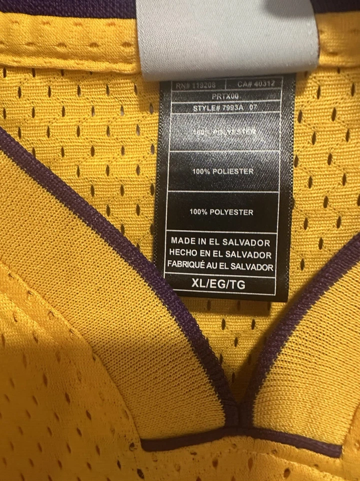 Camiseta deportiva rara Adidas 2009 Finales NBA Parche Los Angeles Lakers Bynum para hombre XL cosida Foto 4 de 4