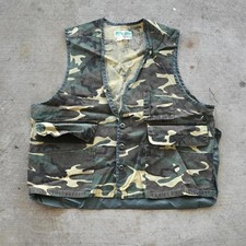 Vintage 90s camouflage vest hunting game pocket holder on the back size large