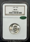 1947 P ** Washington Silver Quarter ** NGC MS66 ** CAC **