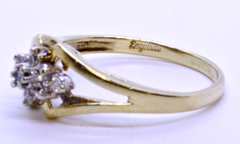 Exquisite 14K Solid Yellow Gold Unique Split Shan… - image 9