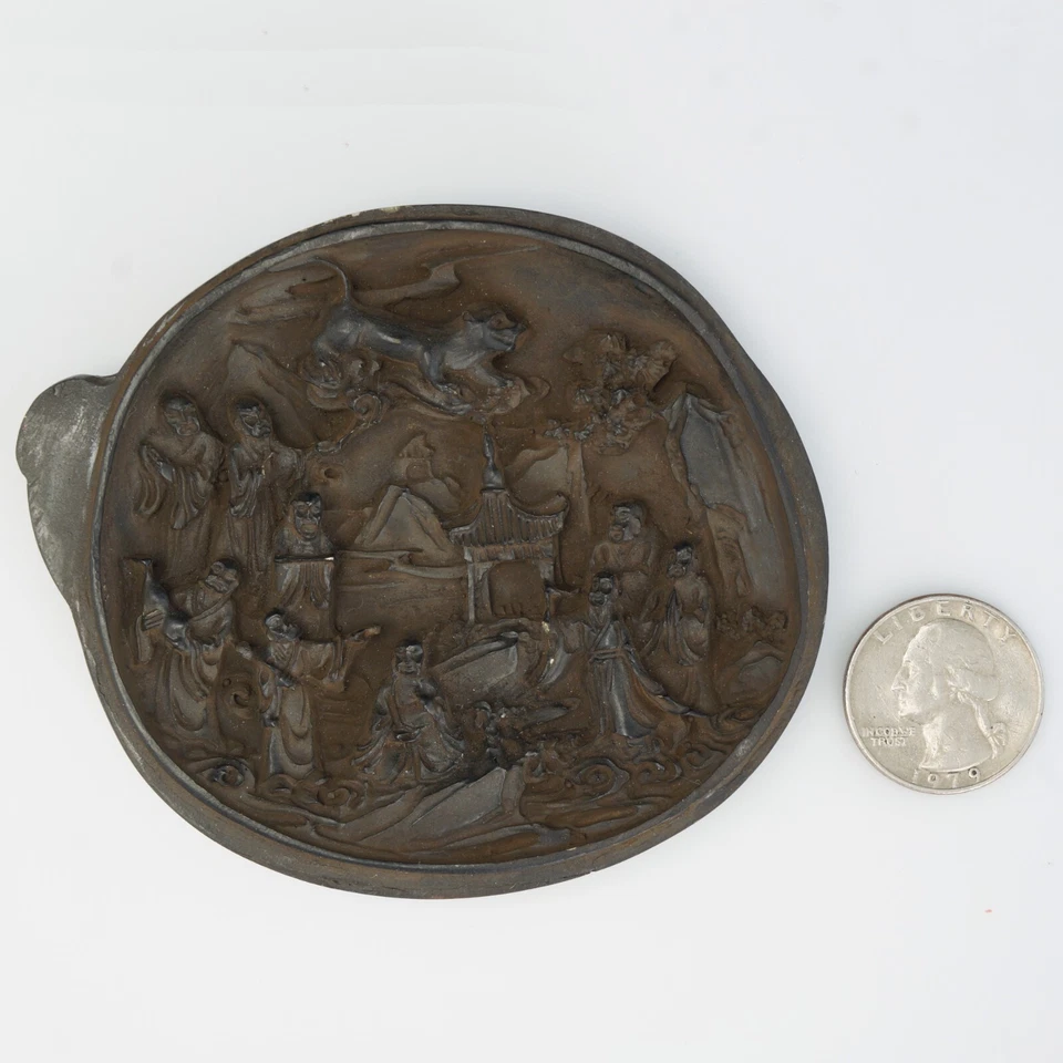 Tapa tallada china en madera y laca siglo XVIII/XIX Foto 2 de 4