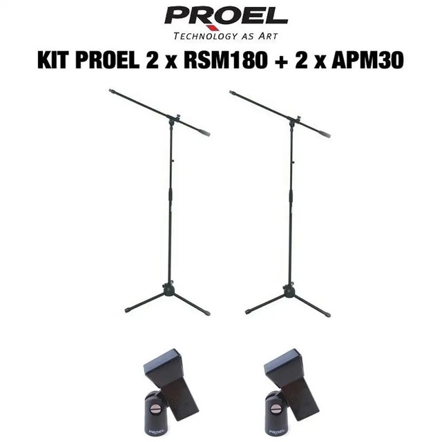 PROEL RSM180 + APM30 pacchetto risparmio COPPIA aste per microfono + 2 supporti PROEL RSM180 + APM30 pacchetto risparmio COPPIA aste per microfono + 2 supporti