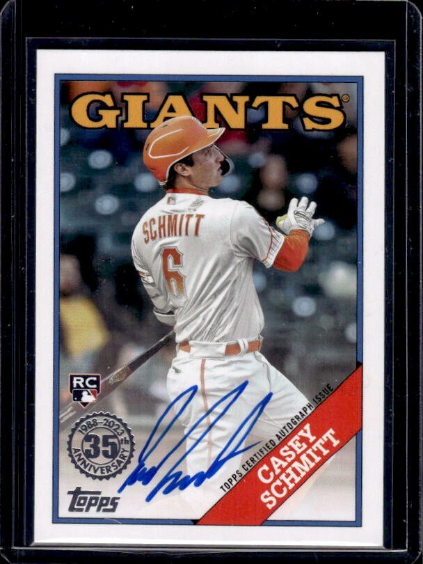 2023 Topps Update Baseball 1988 Auto Casey Schmitt RC