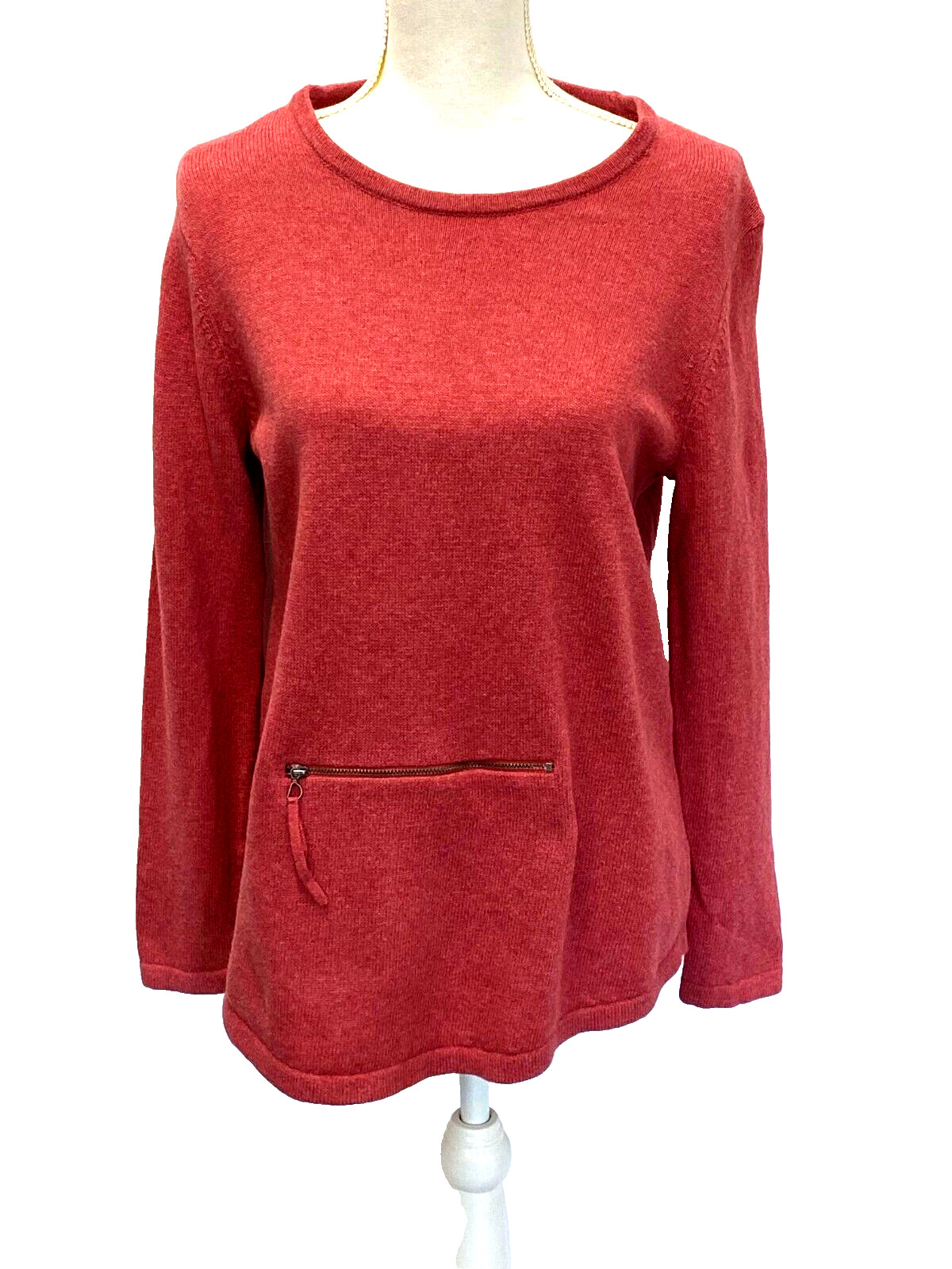 Pure Jill Pullover Sweater Size MP Rose Zippered … - image 1