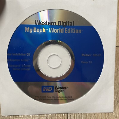 #ad Western Digital My Book World edition release 1.0 Windows 2000 XP Software $50.00
