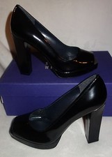 Stuart Weitzman black leather 'Tofu' peep toe pumps - sz 36 US SZ 5.5 new