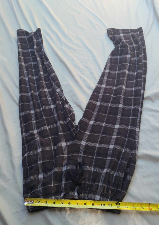 Men's Black Plaid Pajama Lounge Sleep Pants Size Small RN#73277 Croft ...