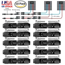 10 Pairs 30A Male Female Wire PV Solar Panel Cable Connector Set Waterproof