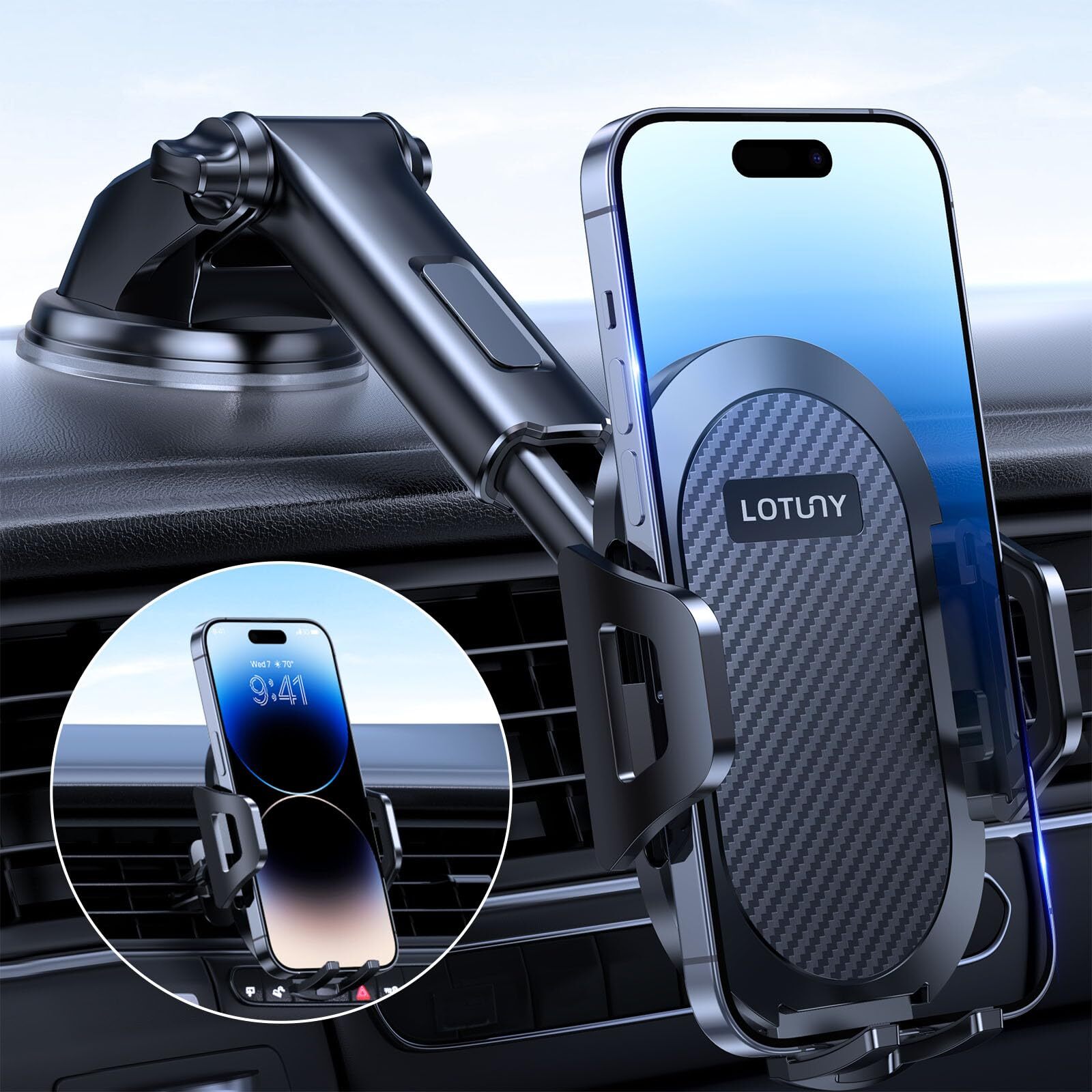 Universal Phone Mount for Car Reliable Suction Hands Free Car Phone Holder-image