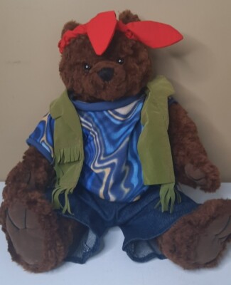 2000 Build A Bear Centennial Series Hippie 60s Bear Plush