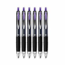 Uni-Ball Signo 207 Retractable Gel Ink Pens,0.7mm Medium Point,6-Count Purple,M